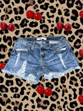 7 For All Mankind Distressed Denim Cutoff Shorts - Blue